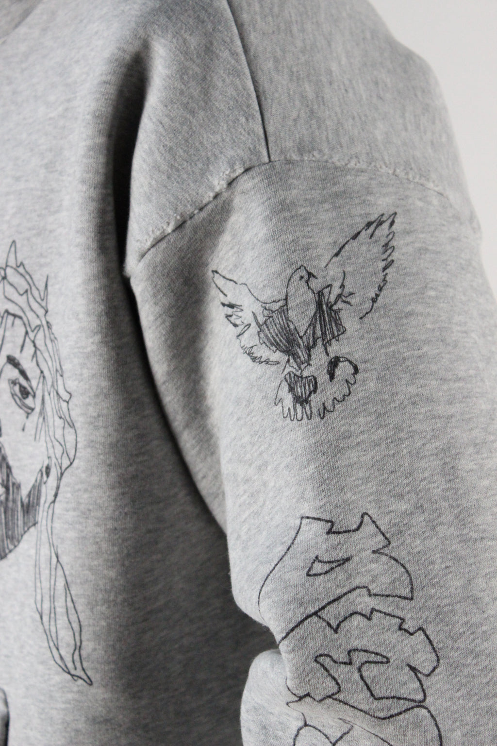 SCRIBBLE HOODIE HEATHER GREY