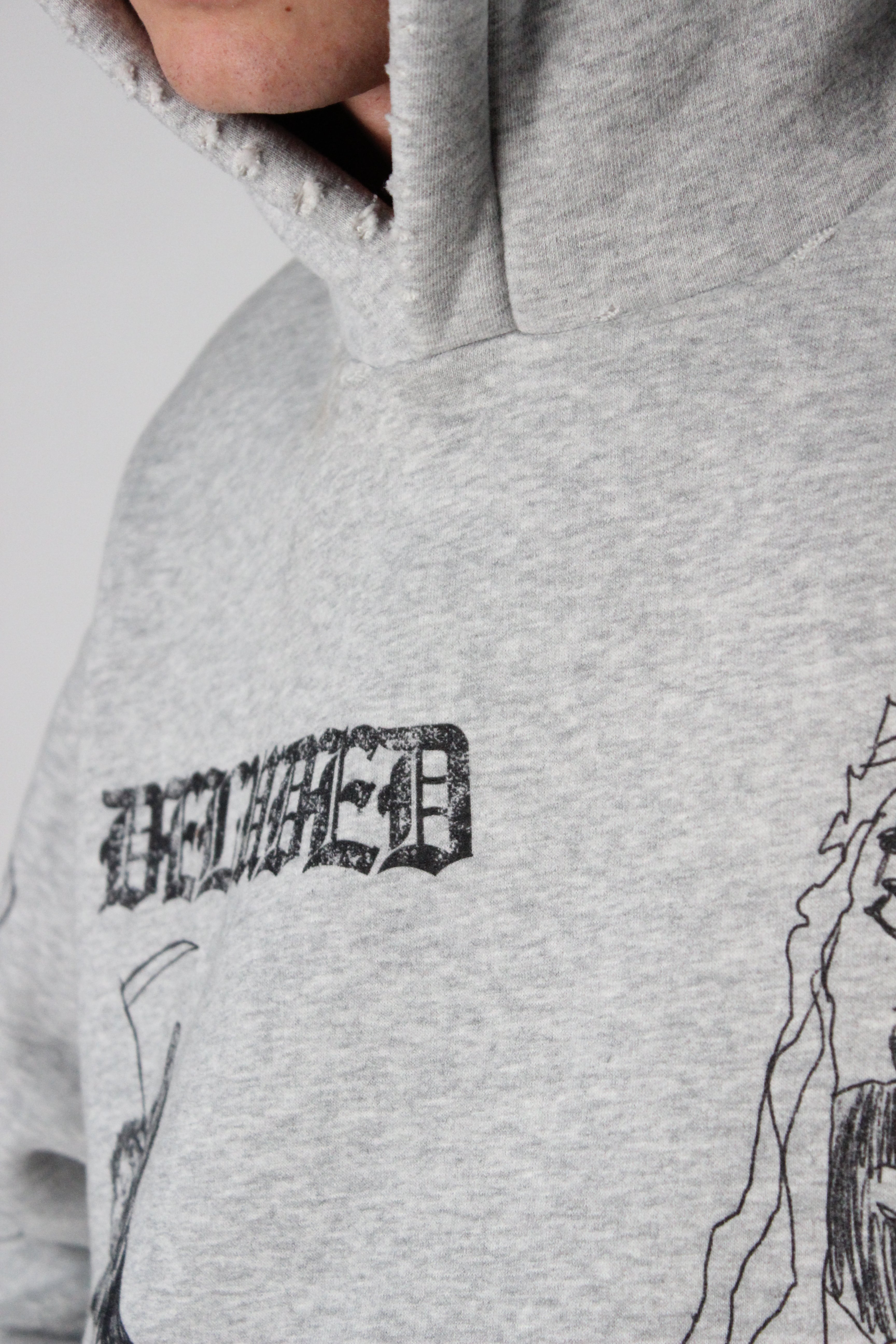SCRIBBLE HOODIE HEATHER GREY