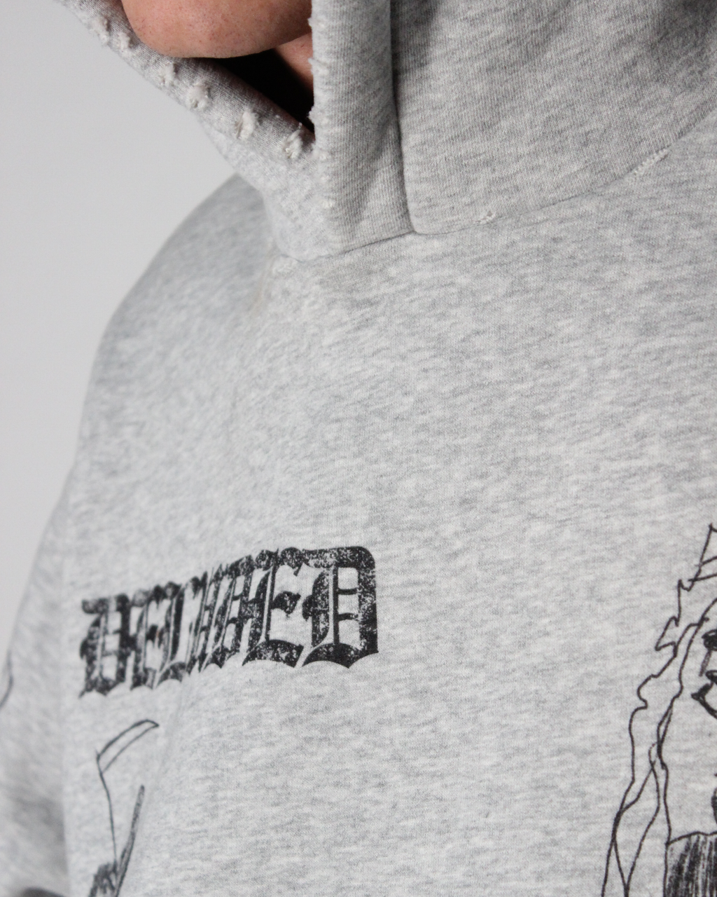 SCRIBBLE HOODIE HEATHER GREY