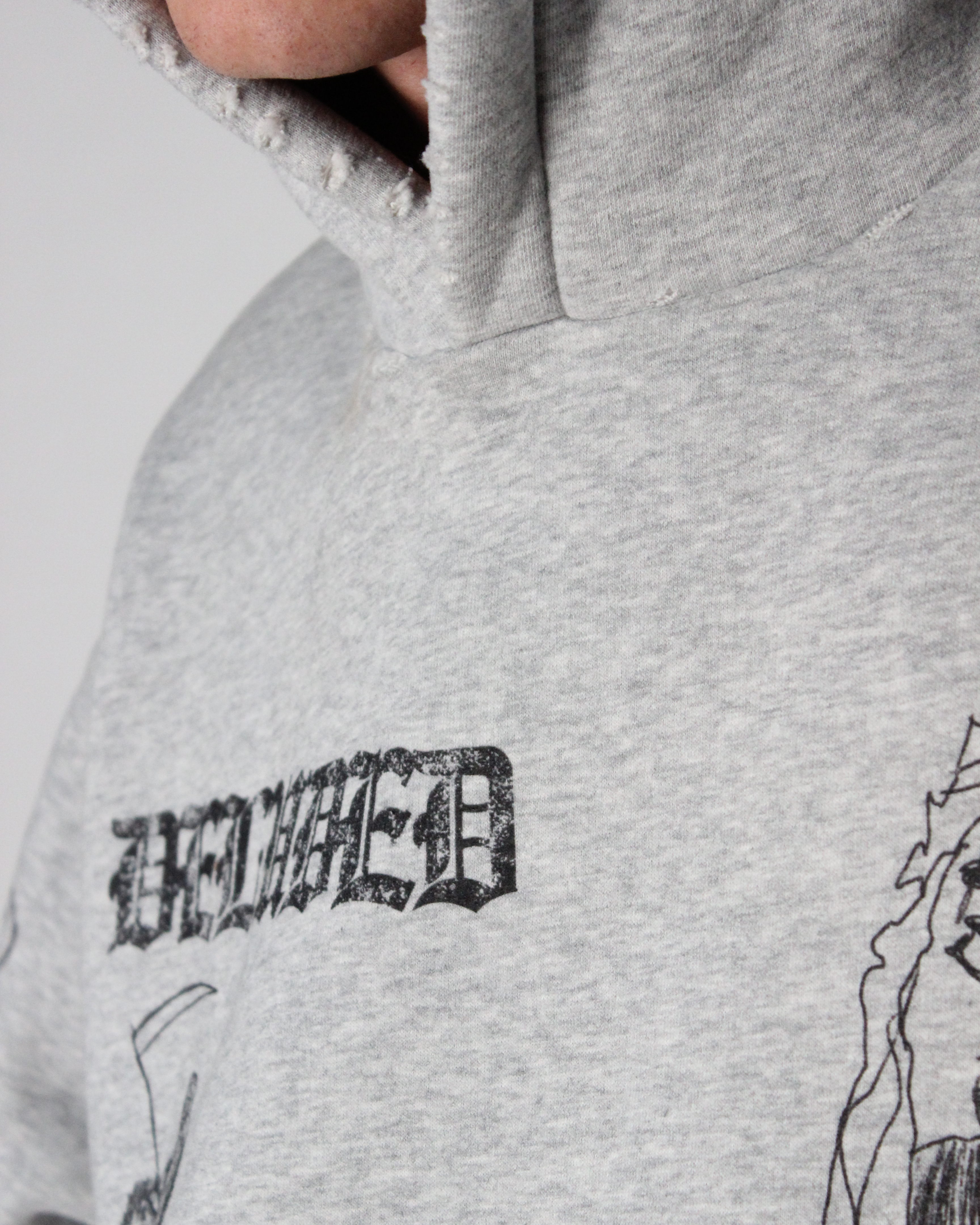 SCRIBBLE HOODIE HEATHER GREY
