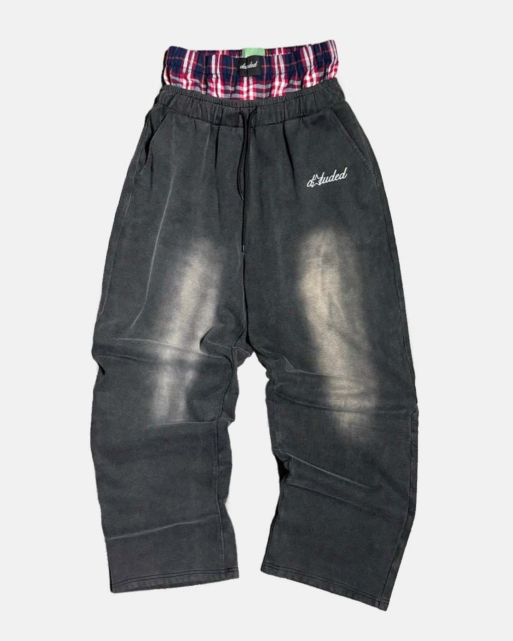 WASHED DOUBLE BOXER SWEATS IN STONE GREY