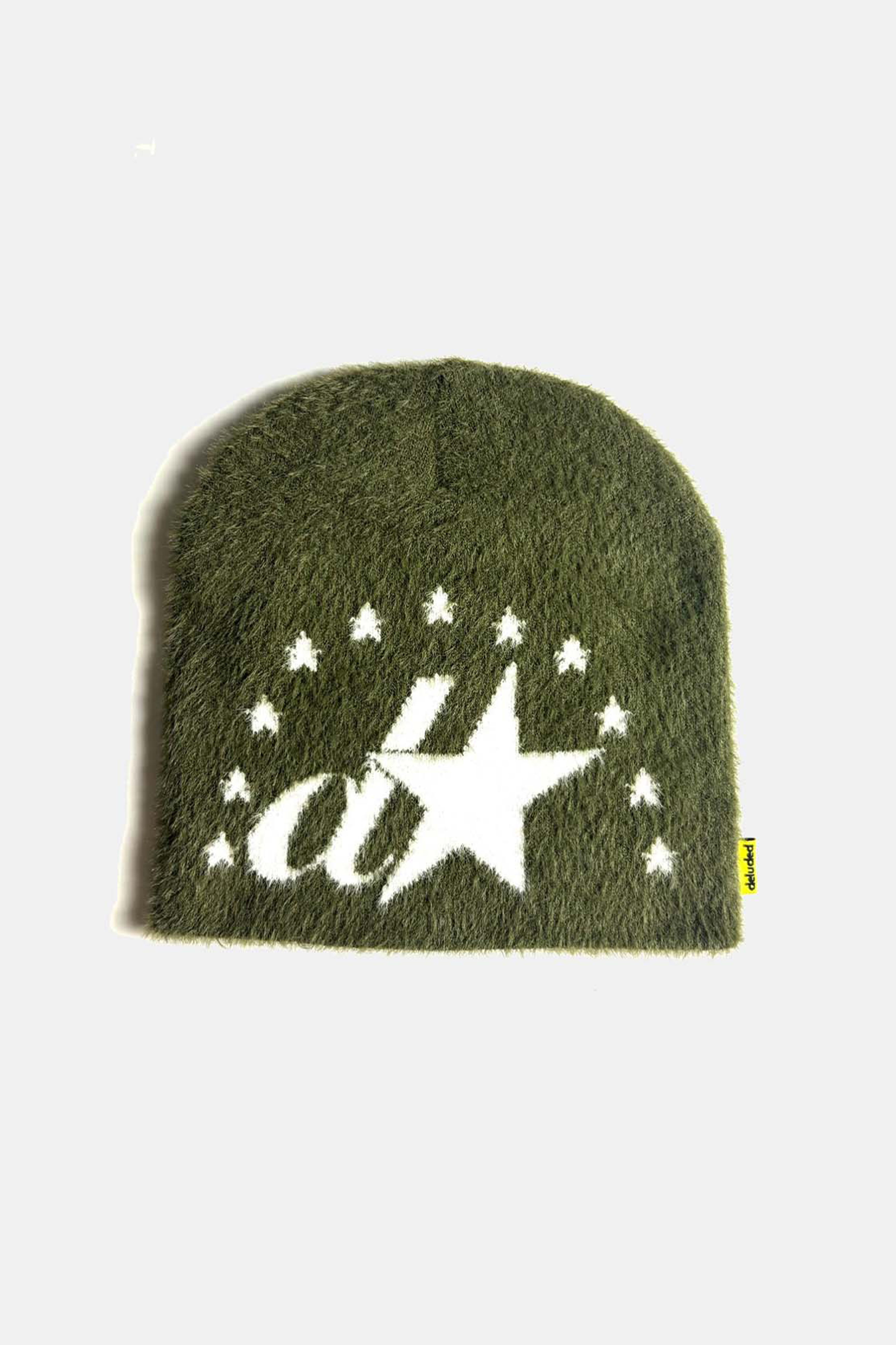 FUZZY BEANIE IN MOSS GREEN