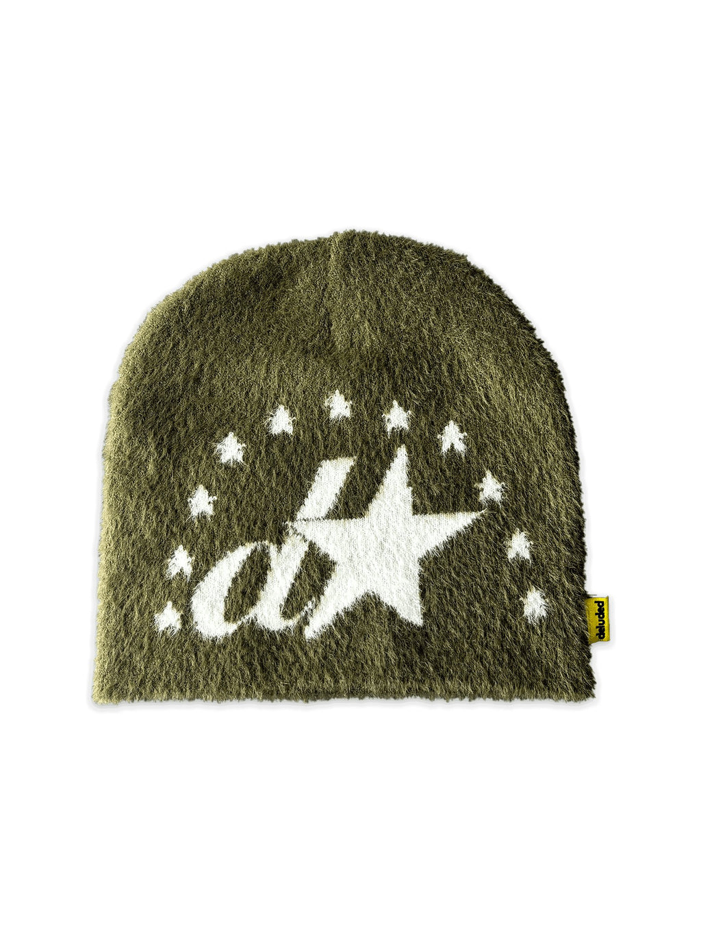 FUZZY BEANIE IN MOSS GREEN